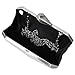 b.m.c BMC Womens Brilliant Silver Colored Alloy Metal Abstract Stone Cut Hardcase Fashion Clutch Shoulder Chain Handbag
