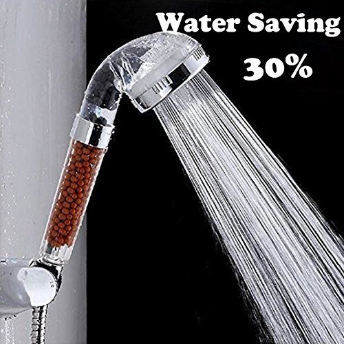 Denshine Shower Head, Ionic Filter Shower Head Detachable High Pressure Handheld Shower Head Anion Energy Ball Handheld Shower for Dry Skin and Hair Water Saving and Water Purifying