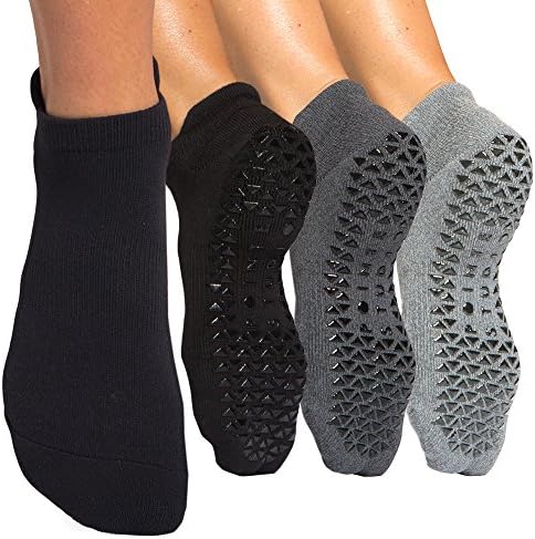 Pointe Studio Women's Grip Sock for Yoga, Barre, Pilates, Dance (3 Pairs)