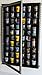Shot Glass Display Case Cabinet Wall Rack Holder Shadow Box Lockable with UV Protection Acrylic Glass Door Shot Glass Collection Display with 56 Slots Black