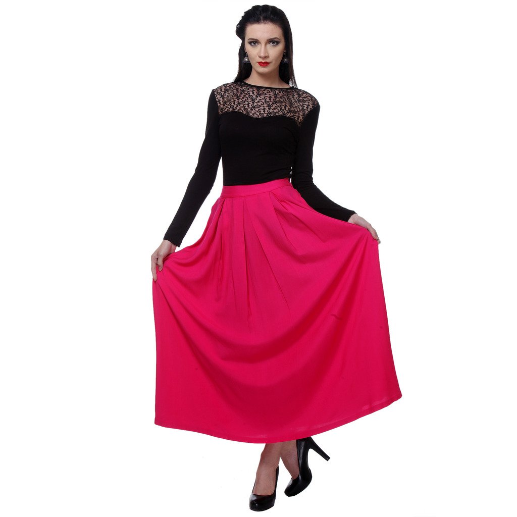 Black top and pink long skirt Clearance