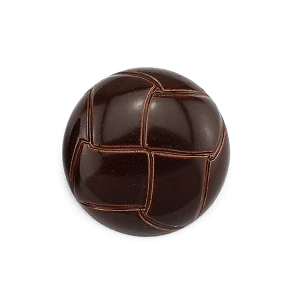 10 Pcs Plastic Round Buttons Imitation Leather Pattern for Suit Dress Coat Embellish Light Brown 15mm