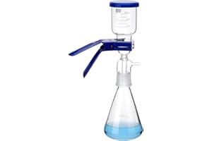 FOUR E'S SCIENTIFIC 500 mL Lab Vacuum Filtration Distillation Apparatus, Filtering Kit with 500ml Glass Vacuum Flask, 300ml Graduated Funnel, 100 Pcs Filter Paper