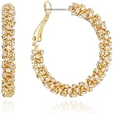 SYAP 18K Real Gold Plated Cubic Zirconia Sparkling Hoop Earrings for Women Hypoallergenic I K-Jewelry Gifts