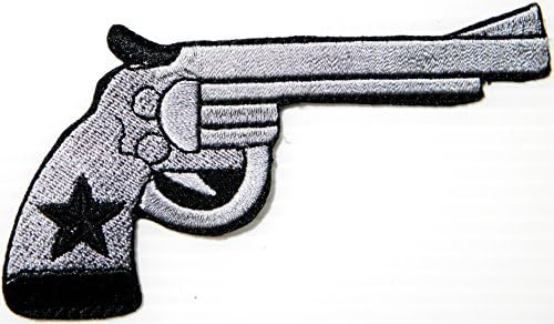 Gun Pistol Shotgun Cowboy Shooting Game Army Military Logo Jacket Uniform Patch Sew Iron on Embroidered Sign Badge Costume