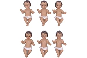 VILLAGE GIFT IMPORTERS 6 Pack of Baby Jesus Figurines | 3.8" Long | Christ Child for Nativity | Christmas Figurine for Manger Scene | Spiritual Holiday Decoration for Indoor Use | Place on Table or Under Tree