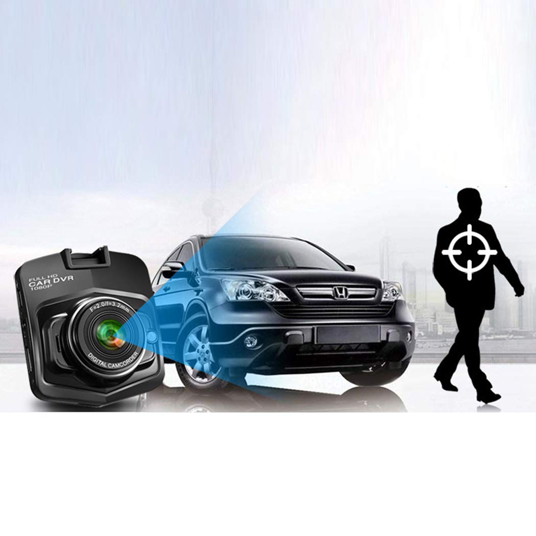 Mini Car 1080P Night Vision Dash Camera Car DVR 172 Degree Wide Angle Driving Recorder in-Visor Video (Black)