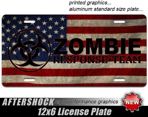 Zombie Response Team License Plate American Flag