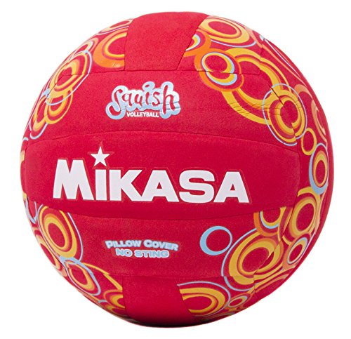 Mikasa Squish VSV104 No-Sting Volleyball (Red/Circles)