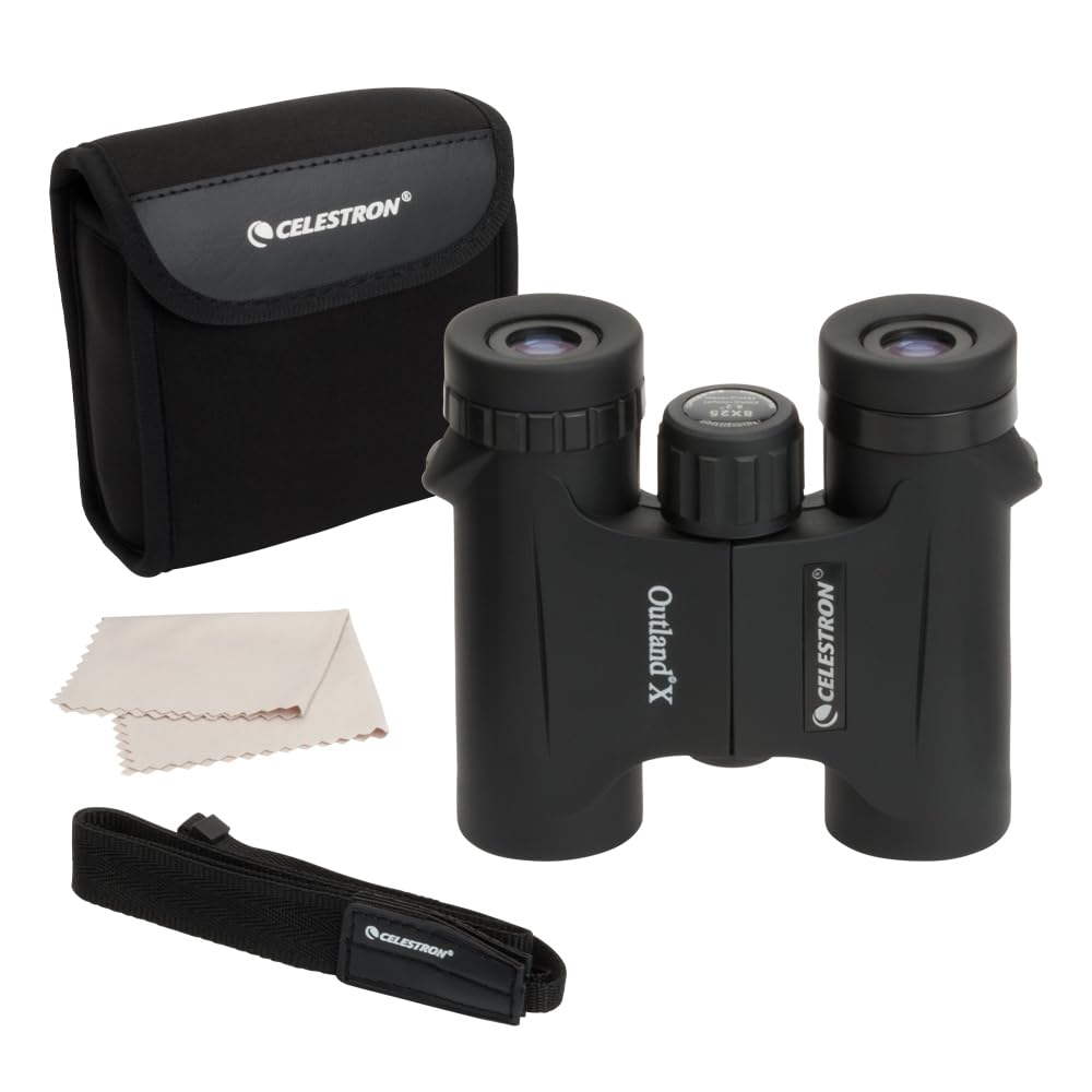 Celestron 71340 Outland X 8x25 Compact Roof Prism Binoculars, Black