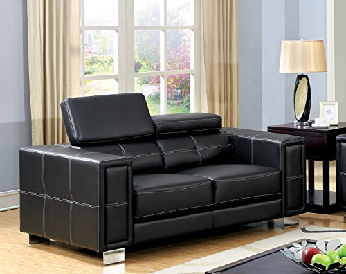 Furniture of America Clooney Contemporary Leatherette Love Seat