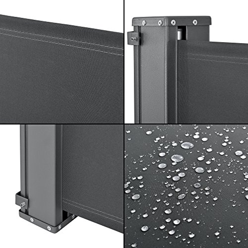 pro.tec Seitenmarkise 180 x 300 cm Anthrazit Sichtschutz Markise Sonnen- & Windschutz – Bild 5