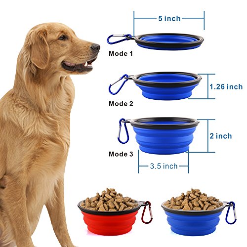 Collapsible Dog Bowls, Portable Foldable Dogs Cats Travel Water Food