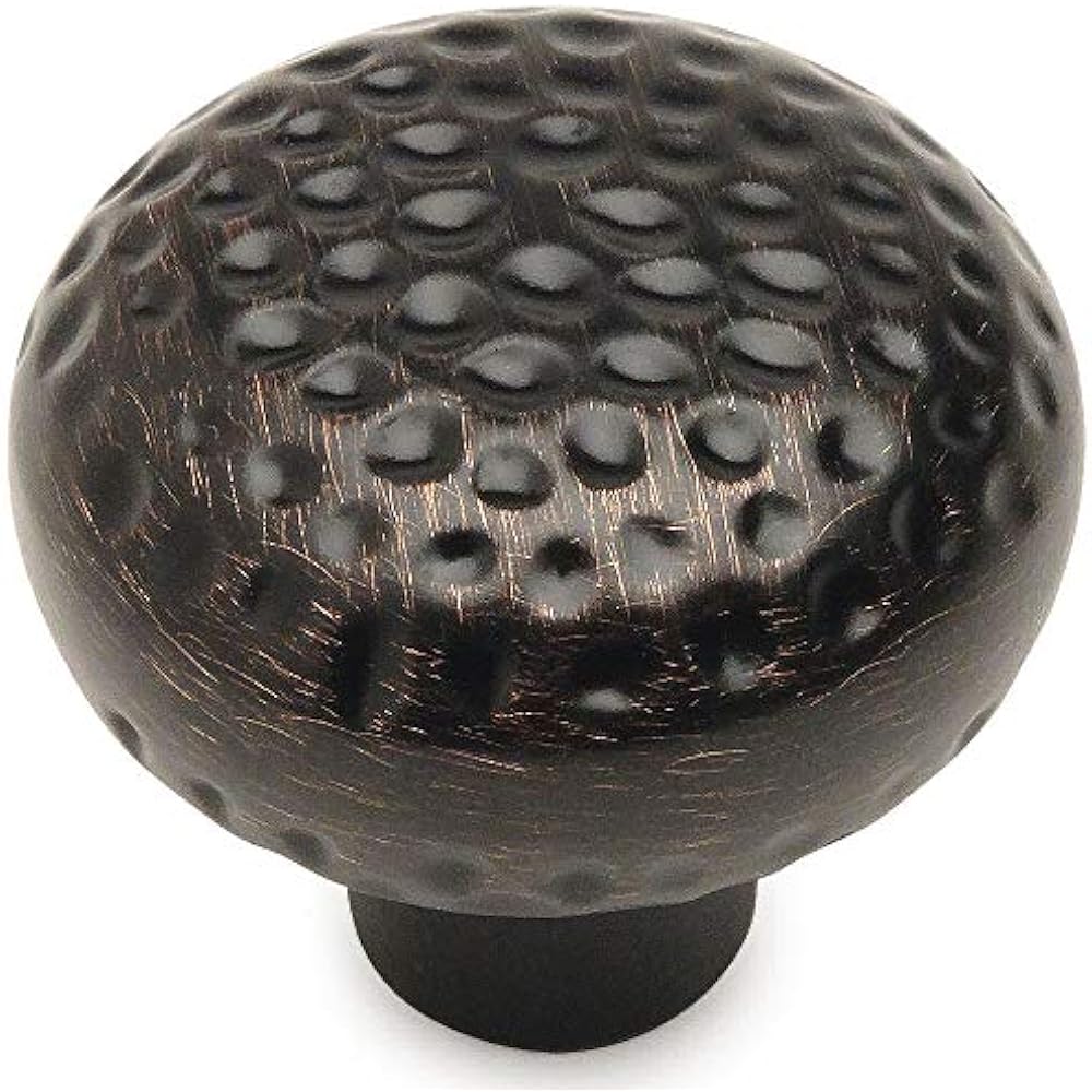 10 Pack 10551ORB Oil Rubbed Bronze Hammered Round Knob