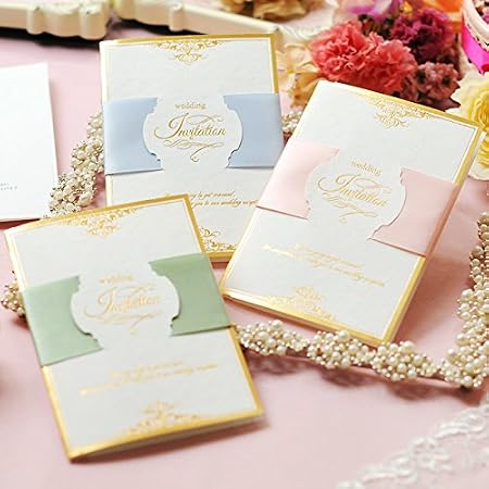 Amazon 招待状手作りセット ルチーア 10名様分 カラー ブルー 返信用ハガキ 無地 結婚式 招待状 文房具 オフィス用品