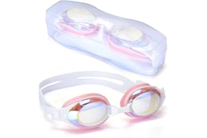 Silicone Swim Goggles, HD Anti-Fog Electroplated Lens, Waterproof UV Protection, Flexible Strap & 3-Layer Seal