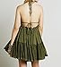 R.Vivimos Womens Summer Halter Deep V Neck Sexy Patchwork Mini Short Dresses (X-Large, Green)