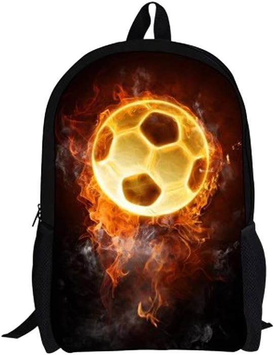 Children's Soccer Printed Backpack Lightweight and Durable Hiking Bag 17.3 Inch