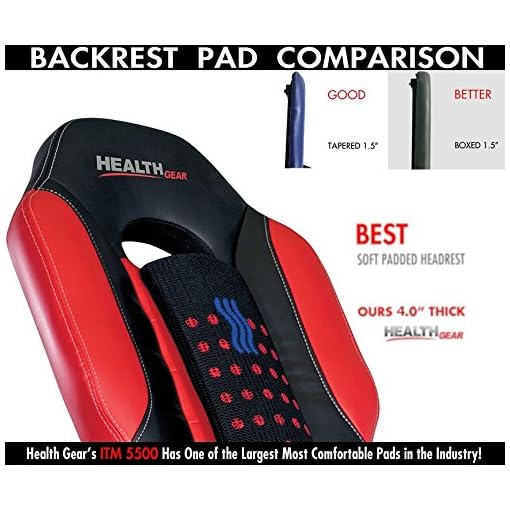 Health Gear ITM5500 Advanced Technology Inversion Table With Vibro Massage & Heat - Heavy Duty up to 300 lbs., Black/Red - Image 4