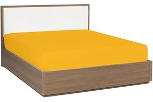 Mezzati Luxury Fitted Sheet – Soft and Comfortable 1800 Prestige Collection – Brushed Microfiber Bedding (Yellow, Full Size)