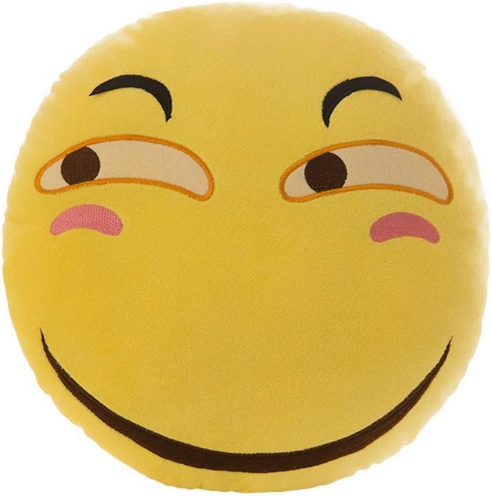 YEARYOWN Stuffed Plush Emoji Cushion Smile Emoji Cushion Laughing Crying, 40Cm Emoji Pillow Emoticon Cushion Emoticon Pillow Emoji Gift Toy Accessory