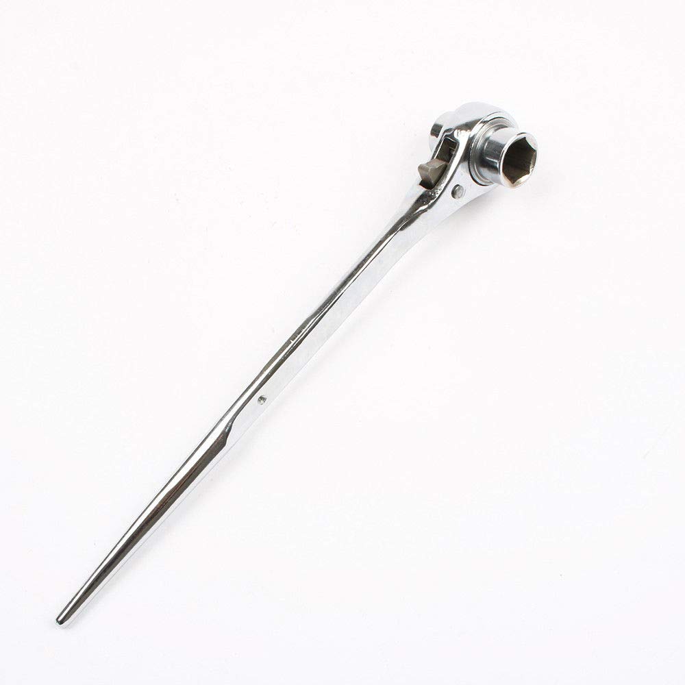 Podger Spanner MASO 19x21mm Hexagon Scaffold Ratchet Podgers Spanners,Stainless Steel,Double Head,Pointed Handle