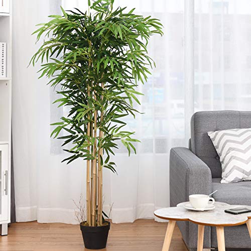 5 Feet Artificial Bamboo Silk Tree, Decorative Indoor House Fake Plant, Artificial