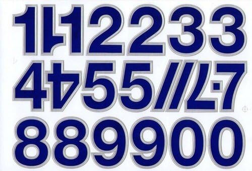 "5 Sheets" "2 Inches" Numbers Sticker Decal Graphic Logo Sign Office Car Blue