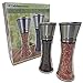 Improved Design Salt and Pepper Grinder Set, Black Pepper Mill Grinder & Sea Salt Grinder w/Adjustable Coarseness & Refillable Herb Grinder, Salt Grinder, Chef Spice Grinder Made of Stainless Steel