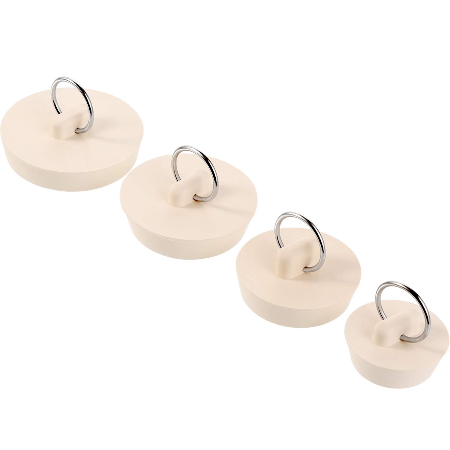 Photo 1 of (missing pieces) Hestya 4 Pieces Rubber Drain Stopper Set Bathtub Sink Stopper Drain Plug with Hanging Ring