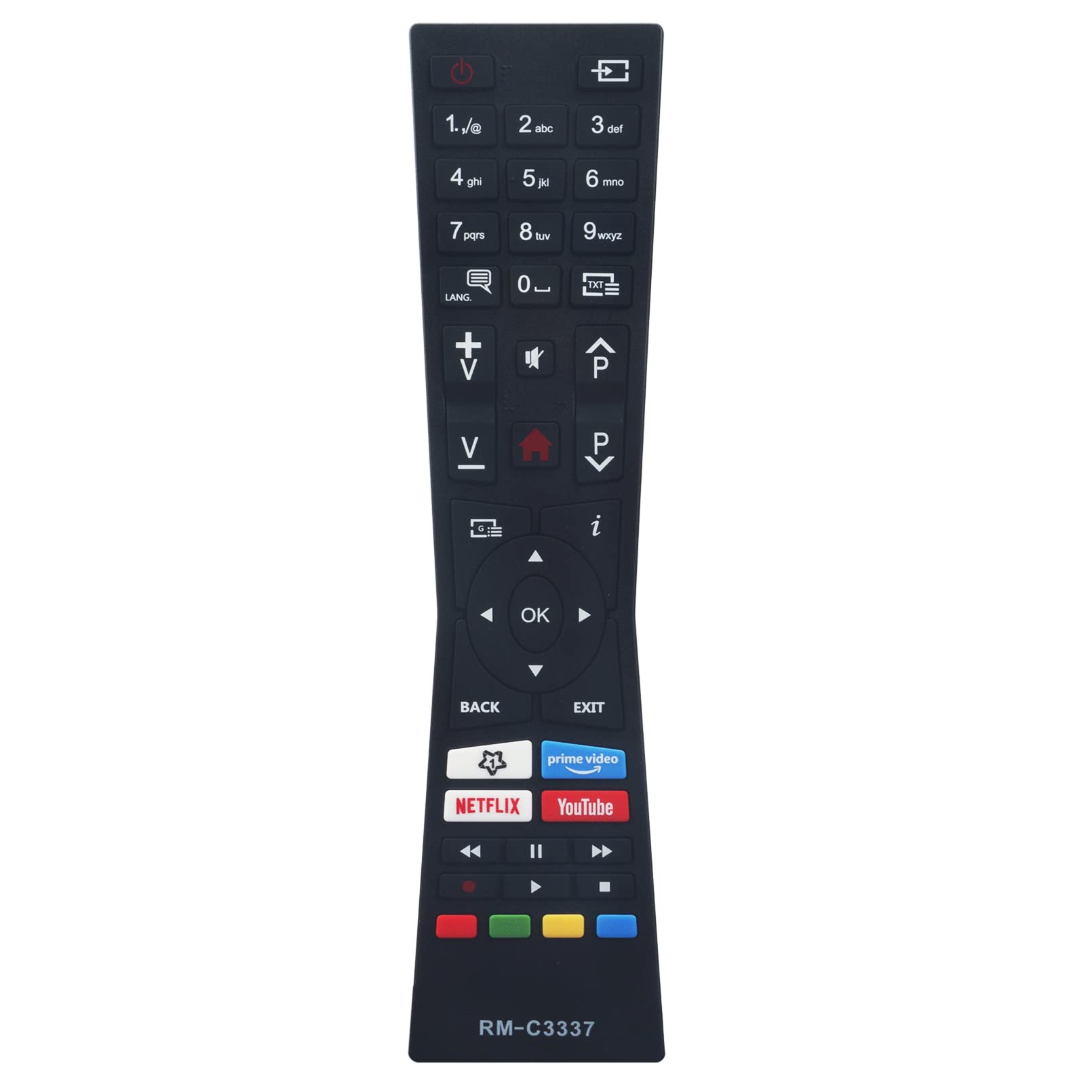 Replacement Remote Control RM-C3337 Sub RC43100P Fit for JVC LED Smart HD TV LT-24C680 LT-24C681 LT-24C685 LT-24C686 LT-55K800 LT-55K890(B)