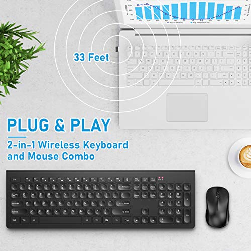 Wireless Keyboard and Mouse Combo, RATEL 2.4GHz Full Size USB Keyboard