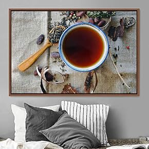signwin Framed Canvas Wall Art Cup of Tea...