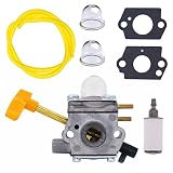 FitBest Carburetor with Fuel Line Fuel Filter for Homelite 308054041 UT-09520 UT-09521 UT-09523 UT-09525