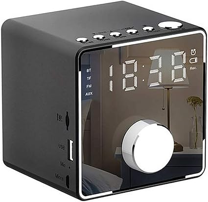 HCFSUK Digitaler Wecker Radio für Schlafzimmer FM Radio, LED Display