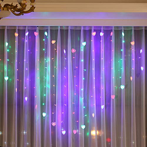 Axiba Clearance Sale! Halloween Lover Heart Curtain Lights Party Wedding Fairy Outdoor Xmas Garden Decor Lamp for Girl Birthday (Multicolor)