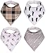 American Kiddo Baby Bandana Drool Bibs for Boys and Girls 100% Waterproof Organic Cotton With Snaps and Back Pocket (4-Pack) for Drooling and Teething Babies and Toddlers - Buckaroo Set