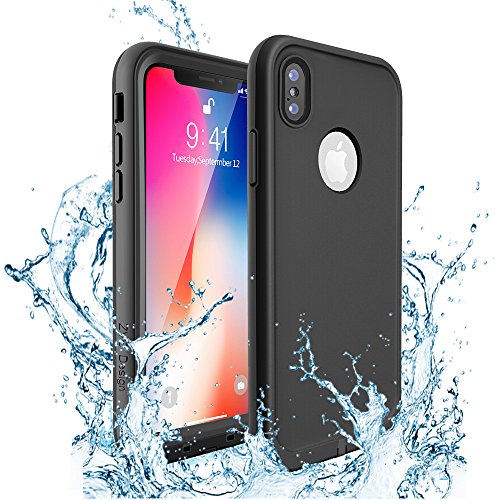 ZVEproof iPhone XS Waterproof Case Compatible, Full Body Protective Shockproof iphone X Case Snowproof IP68 Certified Waterproof Cover Support Wireless Charging for iPhone XS/iPhone 10 (5.8 inch，Black