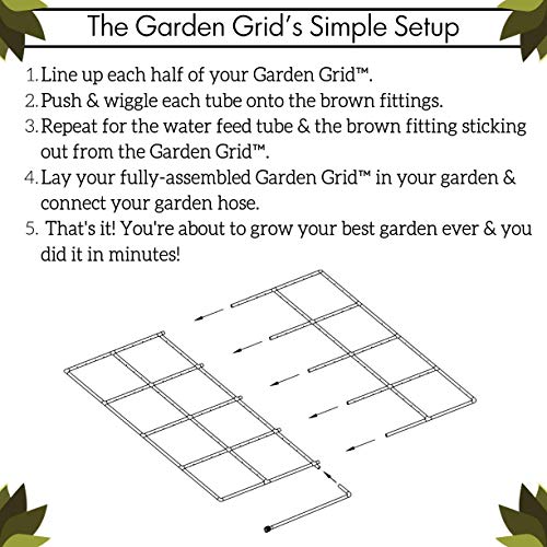 Garden In Minutes Garden Grid Watering System | Preassembled Drip Irrigation, Soaker Hose & Sprayer Style kit, in one | Square Foot Gardening, Raised Beds, Planters or Ground Level - 4x4 (44"x44") - Thumbnail 6