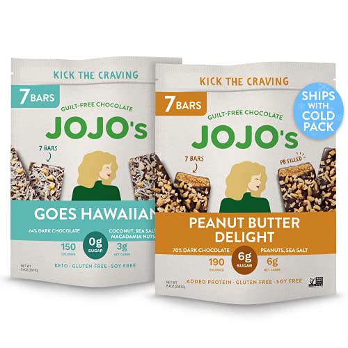 JOJO's Dark Chocolate Bars Made with Hemp, Plant Based Protein, Low