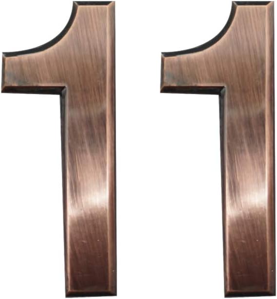2 Pieces Self-adhesive House Numbers- 2.75 Inch High Door Address Stickers for Apartment/Mailbox Number, Bronze, Number 1