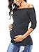 AnnAnn Womens Maternity Tunic Tops Off Shoulder 3/4 Sleeve Classic Side Ruched T-shirt Pregnancy Clothes