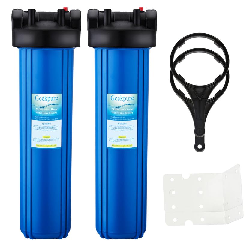Photo 1 of ****It is used, it is missing a part, it is not known if it works 100%.**Geekpure 20 Inch Whole House Water Filter Housing-1"NPT Bras Port -Fit 4.5"x 20" Filter (2)