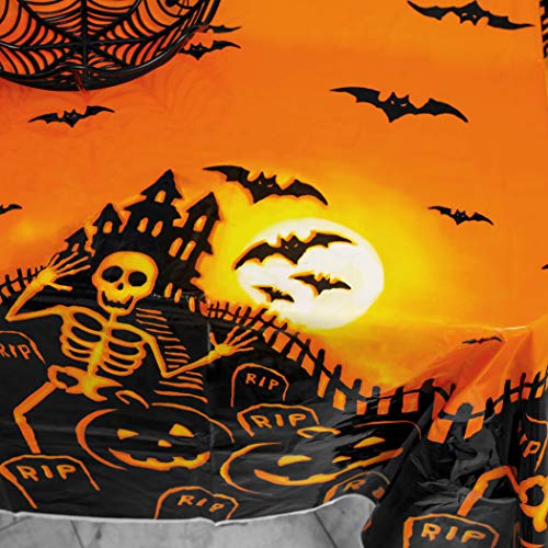 Halloween-Party-Tablecloth-2-Pack-72x54-Disposable-Table-Cover-Rectangle-Plastic-Table-Cloths-for-for-Halloween-Party-Decoration-Supplies-Pumpkin-Hunted-House