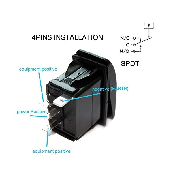 X-Haibei-Marine-Boat-Car-Winch-Anchor-Momentary-Rocker-Switch-ON-OFF-ON-4-PIN-Blue-LED