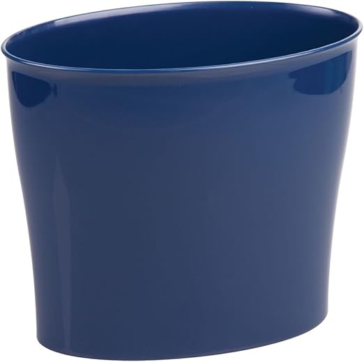 iDesign Nuvo Plastic Waste Basket, Trash Can for Bathroom, Kitchen, Office, Bedroom, 11.5" x 6.