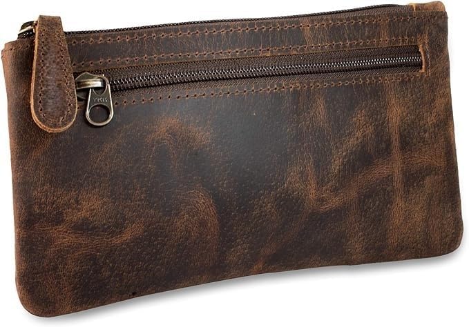 Amazon.com: Leather Pouch with Zipper (Whiskey Brown, 5.5