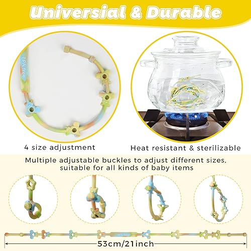 Toy Safety Straps for Baby, 4Pack Silicone Pacifier Clips, Silicone