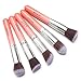 ACEVIVI Professional 10pcs Premium Synthetic Kabuki Makeup Brush Set Foundation Blending Cosmetic Brushes Essential Kit Pink + Silver
