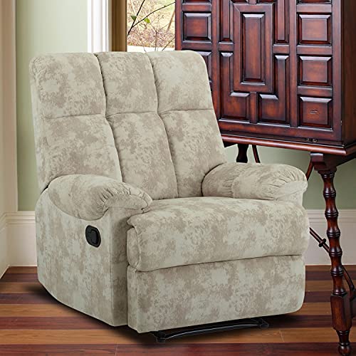 Bonzy Home Overstuffed Recliner Velvet Fabric Recliner Chair Heavy